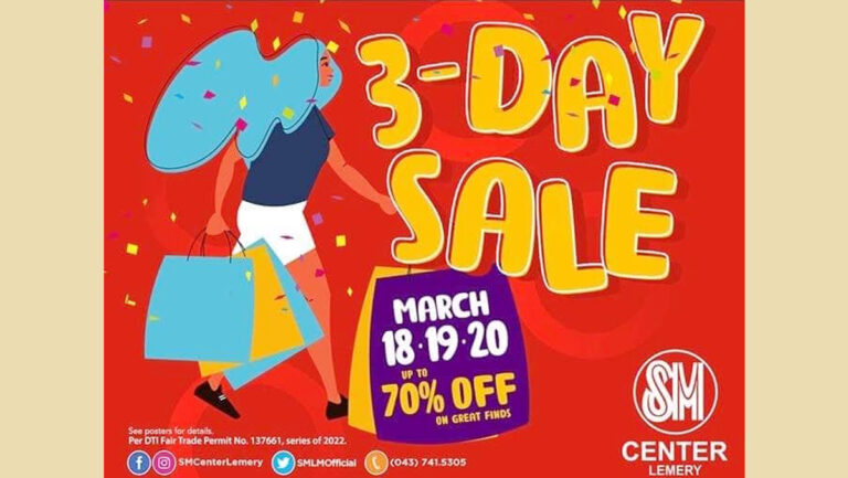 SM Center Lemery welcomes new normal with 3-Day Sale!